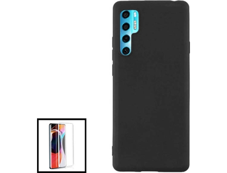 Carcasa + Soporte TCL 20 Pro 5G PHONECARE Silicona Líquida Negro 74578