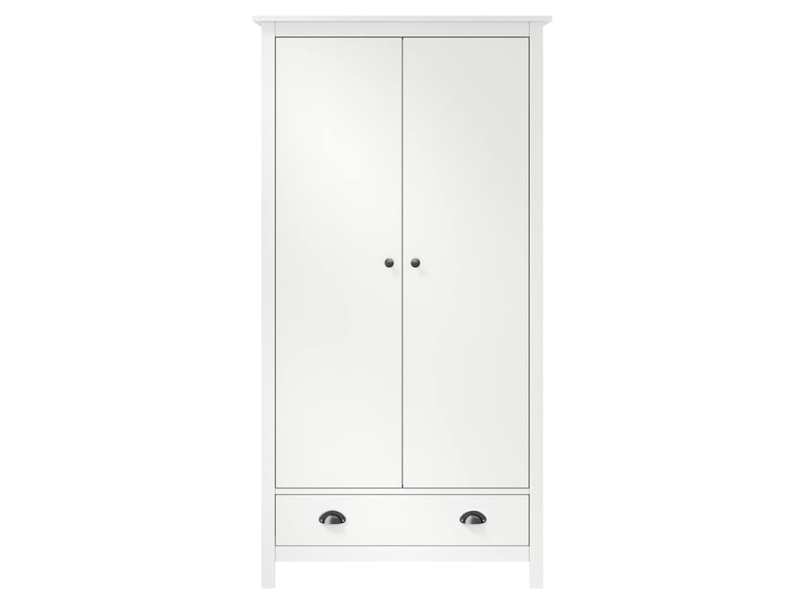 Armario Hill de 2 puertas 89x50x170 cm Pino macizo Blanco MAISON EXCLUSIVE