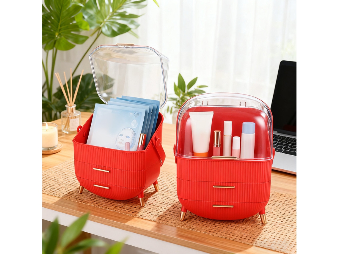 Caixa Organizadora De Cosméticos Nettlife – Grande Com Gavetas, Portátil, Resistente À Poeira E Água
