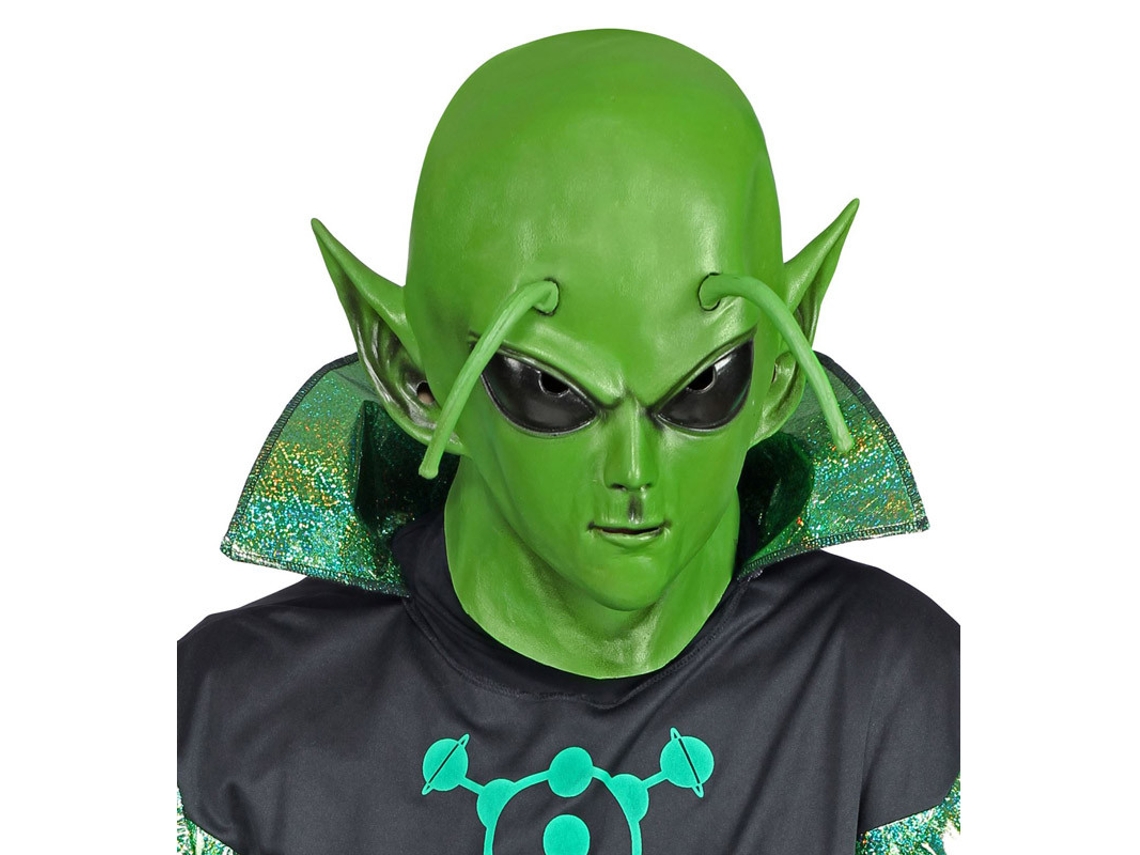 Máscara WIDMANN Alienígena verde con antenas