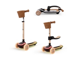 Patinete 2 en 1 con Asiento Kinderkraft RAKET UP con asiento regulable 25–30 cm y manillar ajustable Beige