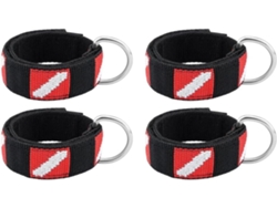 Paquete De 4 Pulseras De Buceo, Brazalete Ajustable Con Anilla En D De Acero Inoxidable - Para