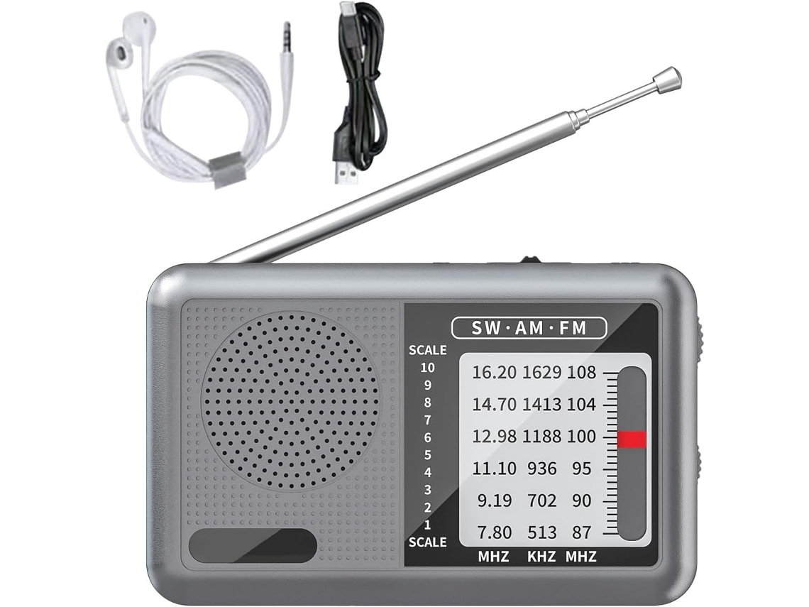 Radio Ondes Cortés | Poste Radio Mondial Com Écouteurs, Bateria Recarregável, Receptor Ondes Courtes Gokoco