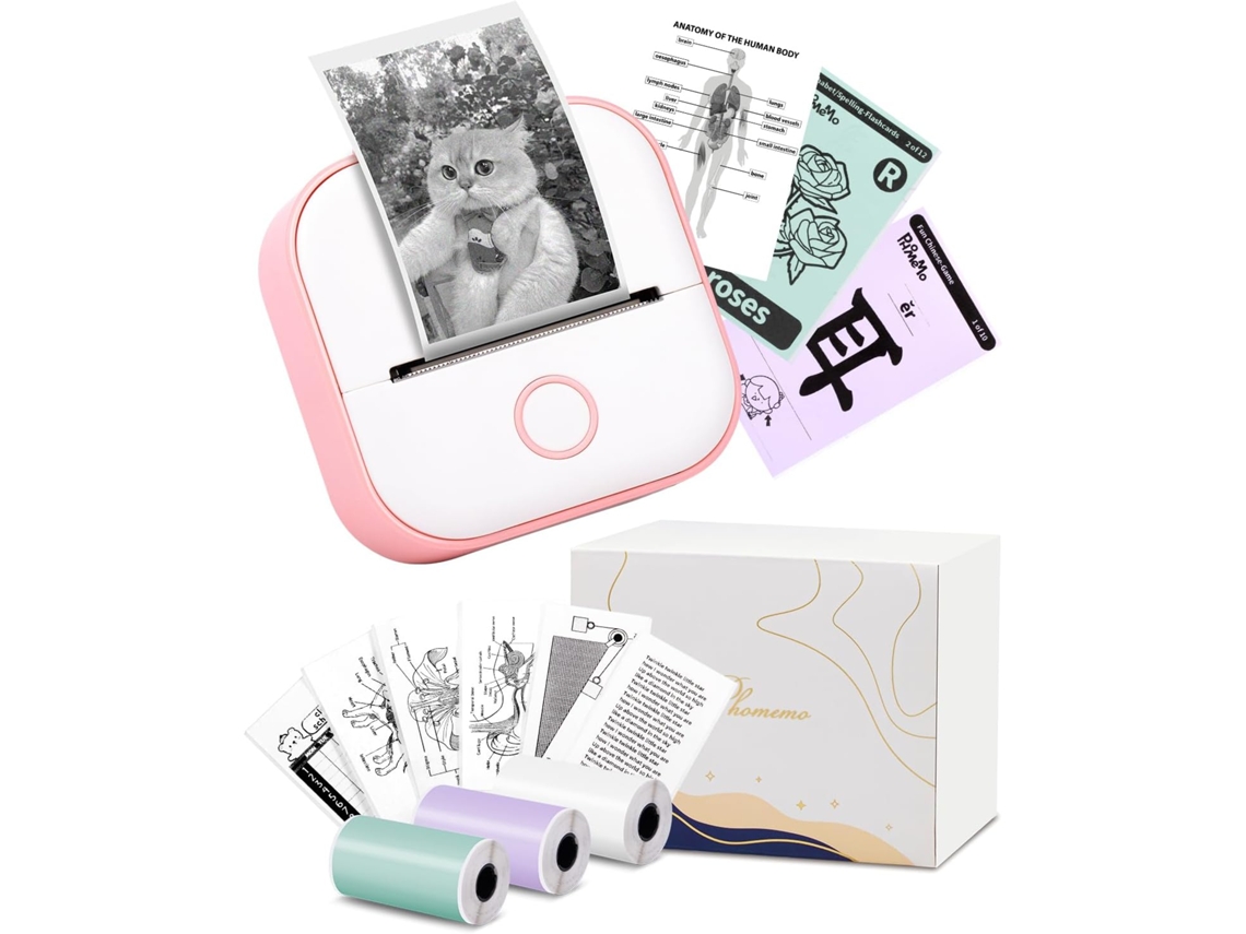 Impresora Térmica Portátil, Impresora De Manga Bluetooth Sin Tinta Para Aprender Gráficos, Diagramas Anatómicos, Fotosrosa SIURN