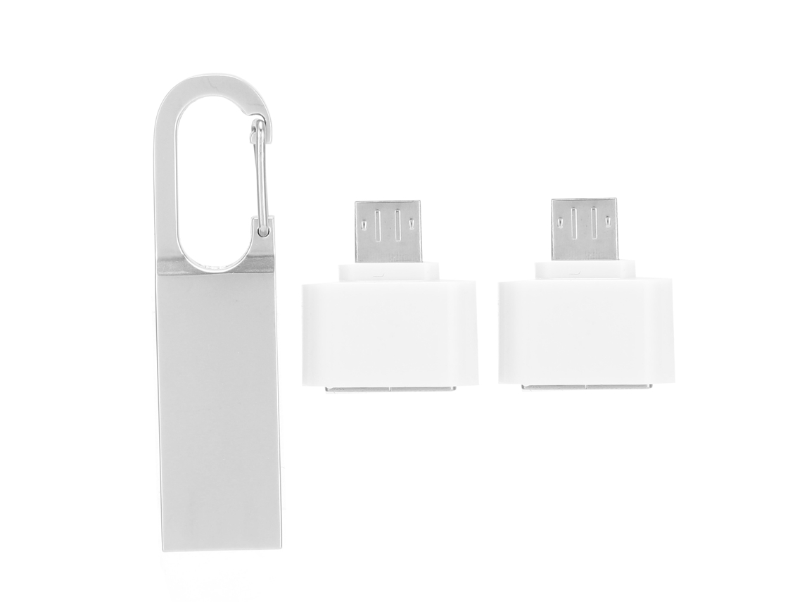 Pendrive Usb2.0 Con Hebilla Y Adaptador Otg, Memoria Flash 2gb, Regalo Hs132, Llavero Usb Stick