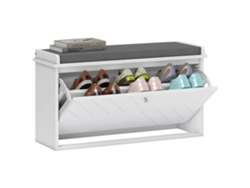 Banco Zapatero Con Estantes Ajustables, Capacidad Para 8 Pares, 80x26x48 Cm, Blanco.