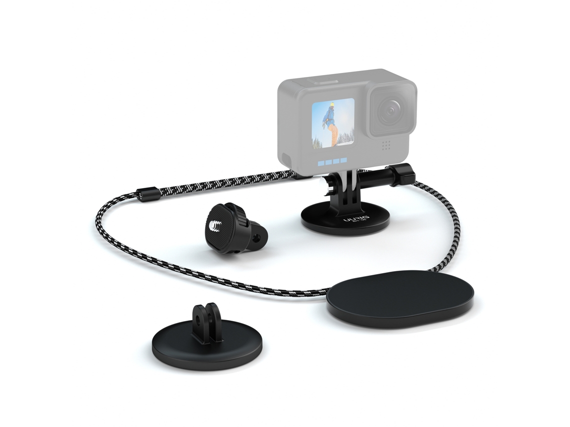 Soporte De Cuello Magnético Para Cámara Deportiva Uurig Bh-06 Con Adaptador De Tornillo 1/4 Para Gopro Hero 11/10/9/8 Dji Insta360