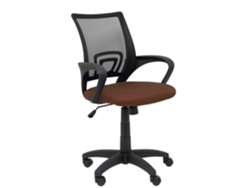 Silla De Oficina Vianos Con Mecanismo Basculante Tapizada Con Tela Color Marrón Oscuro Y Malla Color Negro