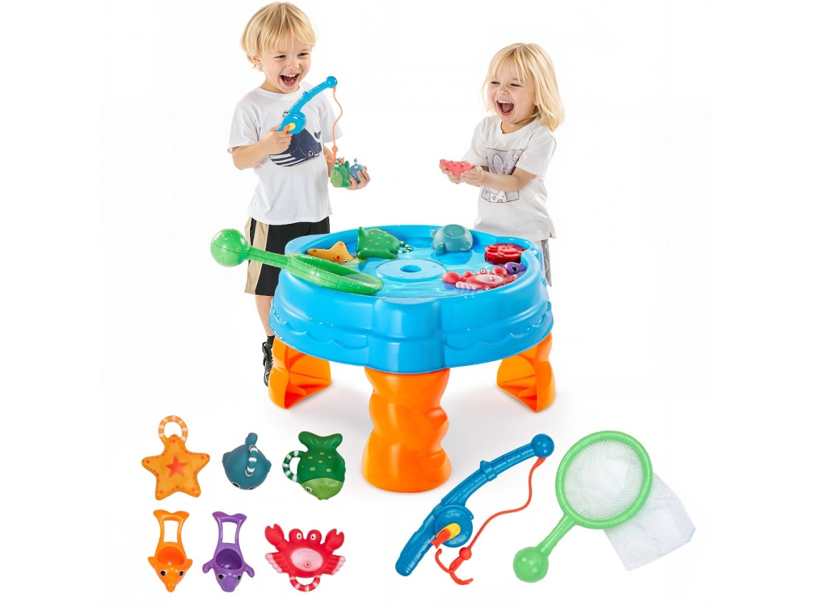 Mesa de actividades acuáticas de 9 piezas con temática de pesca para niños de 3 años Tekmaquinas