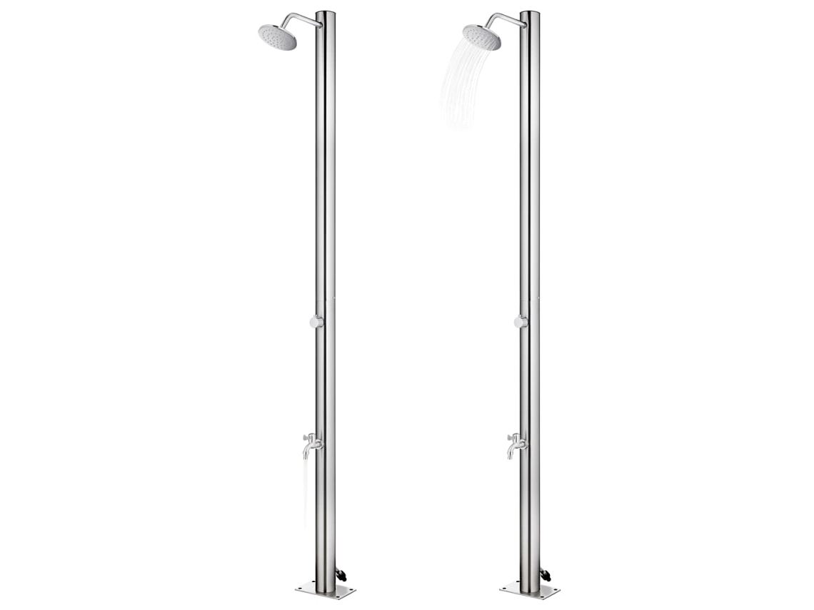 Maison Exclusive - Ducha De Jardín Con Base Gris 220 Cm Acero Inoxidable