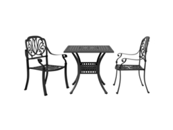 Juego de 3 piezas Bistro de aluminio fundido negro de Dkd Home Decor