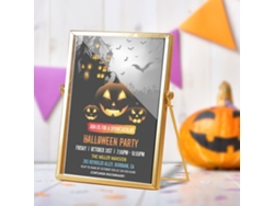 Decoración de mesa de Halloween con marco de metal acrílico dorado Cbs721x28