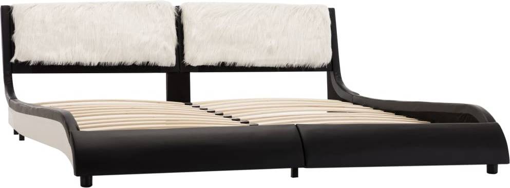 Estructura Cama Con led cuero pe negra y blanca 150x200 cm vidaxl dimensiones del 229x160x68