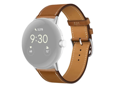Correa de piel auténtica con hebilla para Google Pixel Watch - castaño