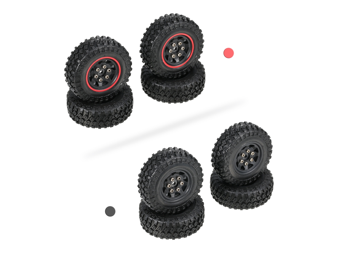 Neumáticos De Goma Austar De 4 Piezas, 48*18 Mm, Para Coche Rc Todoterreno A Escala 1/24, Compatibles Con Axial Scx24 90081 Axi00001 Axi00002