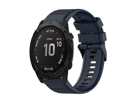 Correa de reloj inteligente para Garmin Fenix 6X Sapphire 26 mm Correa de silicona texturizada horizontal con herramienta de extracción (azul marino)