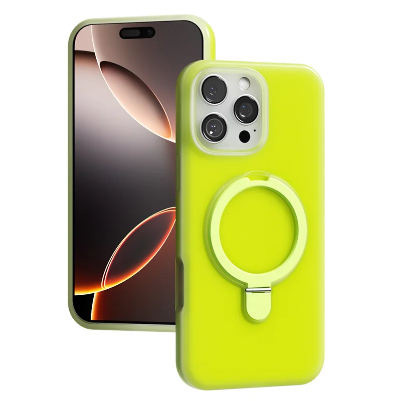 (iphone 17 Pro Max, Verde) Anillo De Soporte Magnético De Silicona Líquida Para Funda Magsafe De Iphone