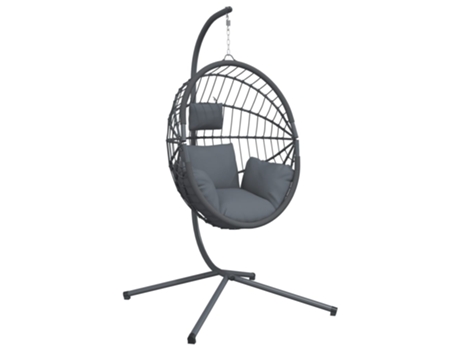 Silla Colgante Huevo VIDAXL Gris Ratán