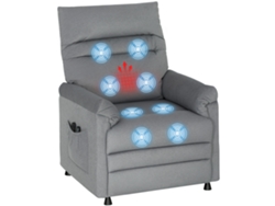 Sillón reclinable para TV con soporte lumbar, puerto USB y control remoto - Gris