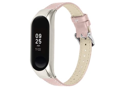 Correa de piel auténtica ajustable para Xiaomi Mi Band 7 - rosa