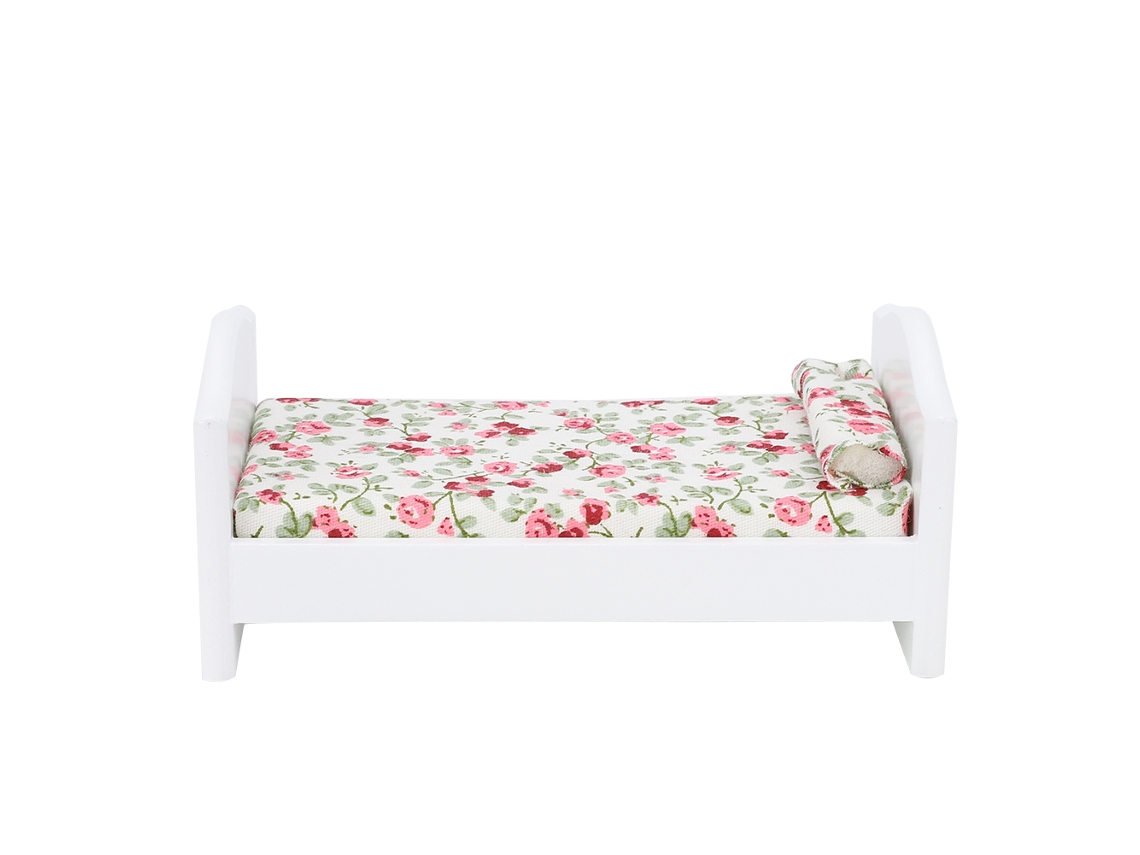 Cama de madera en miniatura a escala 1/12 para House Of Muñecas Mueble Simulation Pocket Ornament