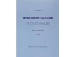 Libro Metodo Completo Para Clarinete 3ºº Parte Julian Menendez de Antonio Romero (Español)