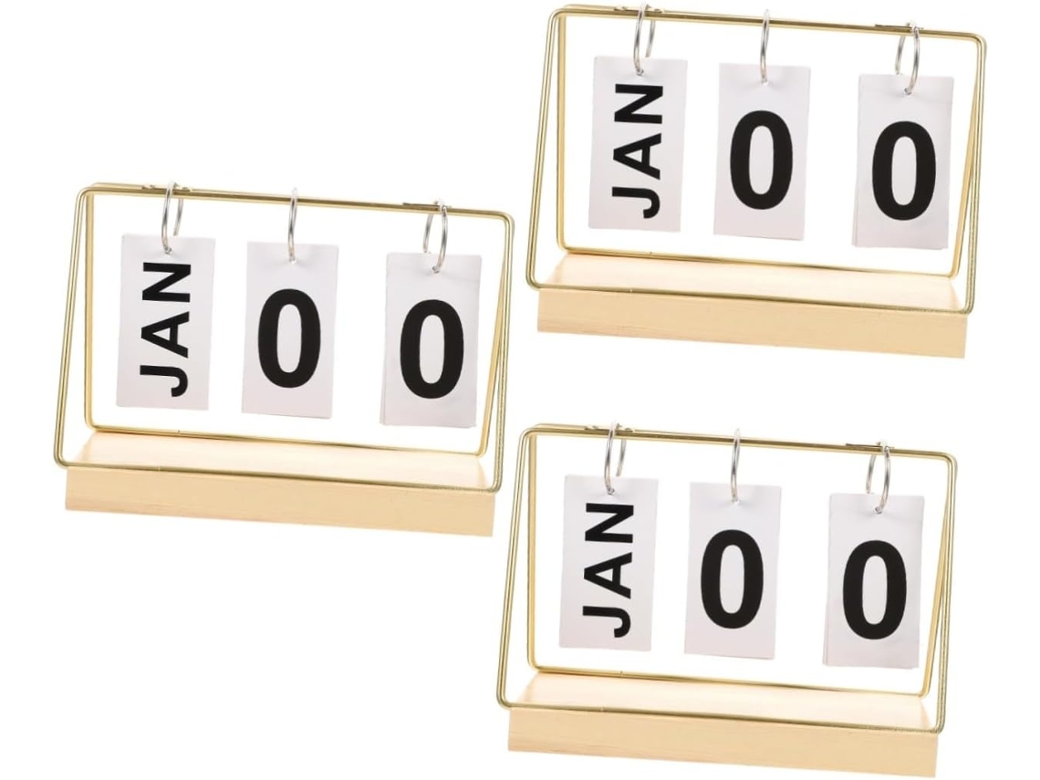 Calendario De Escritorio Decorativo De Estilo Moderno De 3 Piezas Con Bloc De Notas.
