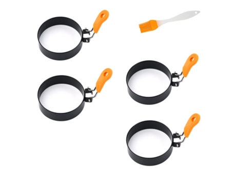 Juego de 4 anillos para huevos para freír huevos moldeadores, círculos moldeadores antiadherentes de acero inoxidable para sándwiches de huevo frit...