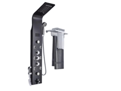 Panel de ducha con función de lluvia y cascada, luz LED con indicador de temperatura, 8009 Negro OEM