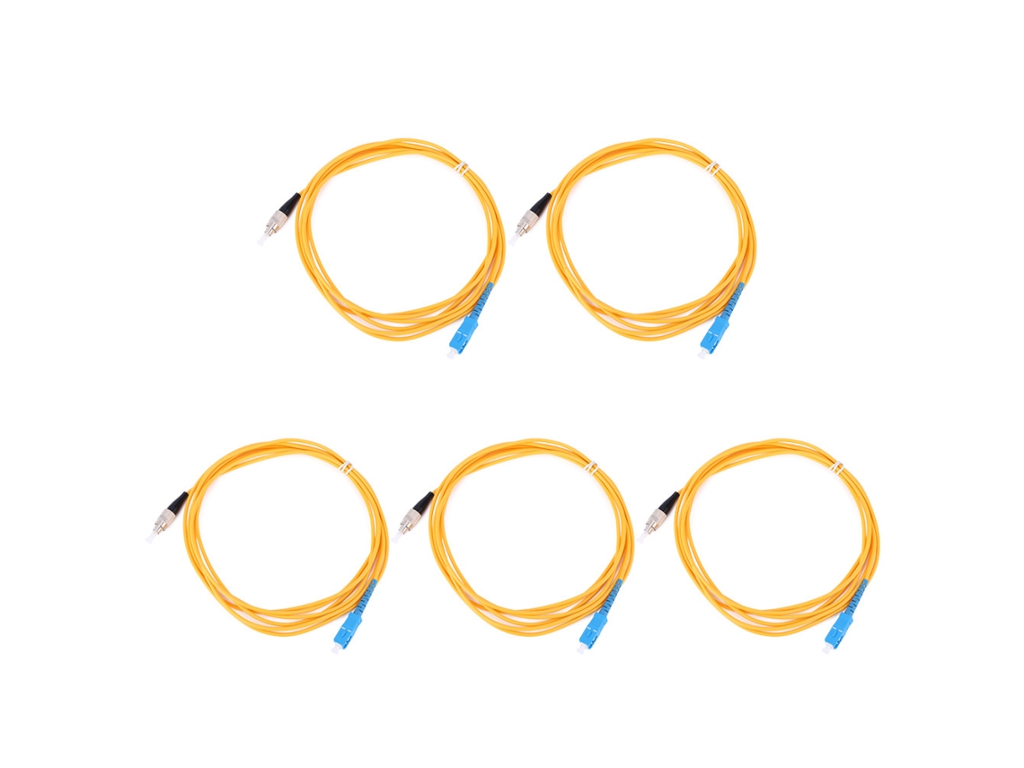 5pcs Cable Fibra Óptica Mono Modo Sc Fc 3m Para Transmisión De Red Fibra Jumper