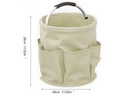 Cesta de almacenamiento plegable y portátil para camping, picnics y organización de herramientas (abierta / beige) Czhhmart