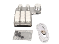 Teclado Mecánico Programable Diy Con Rgb, 9 Teclas, 3 Botones Giratorios, Usb, Bluetooth, Blanco.