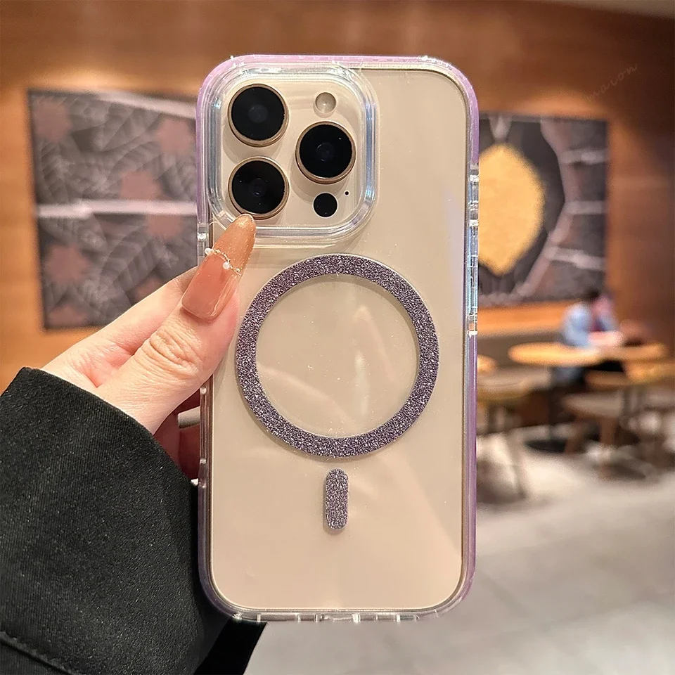 (iphone 15 Morado) Funda Magnética Para Teléfono, Funda Protectora, Funda A Prueba De Golpes