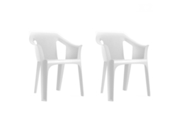 GARBAR COOL Set 2 Silla Con Brazos Interior Exterior Blanco