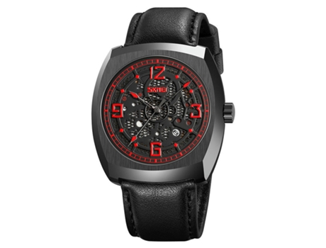 Relojes para Hombres Reloj de Cuarzo analógico Relojes de Pulsera Luminosos Impermeables-Rojo LUUCOZK