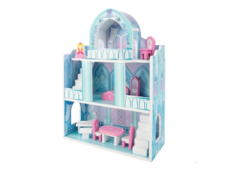 Casa de Muñecas WOOMAX Madera Azul (Edad Míima: 3 Años - 37 x 15 x 53.5 cm)