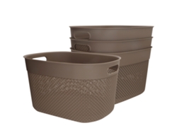 Curver Pack 4 Cestas Organizadoras Filo 18l Marrón