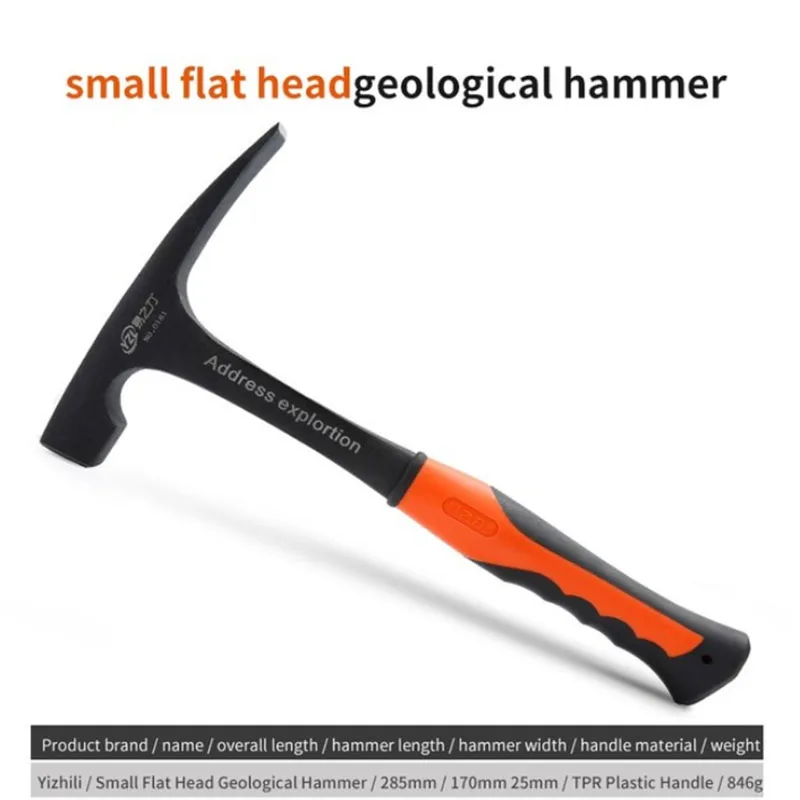 Herramientas manuales multifuncionales: pico de roca, martillo geológico, puntas de martillo para exploración, minería y medición, acero de alto carbono.