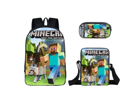 KOHREE Mochila escolar para estudiantes de Minecraft, juego de tres piezas