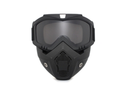 Gafas De Moto Todoterreno Resistentes Al Viento Con Visera Ajustable Y Extraíble - Negras