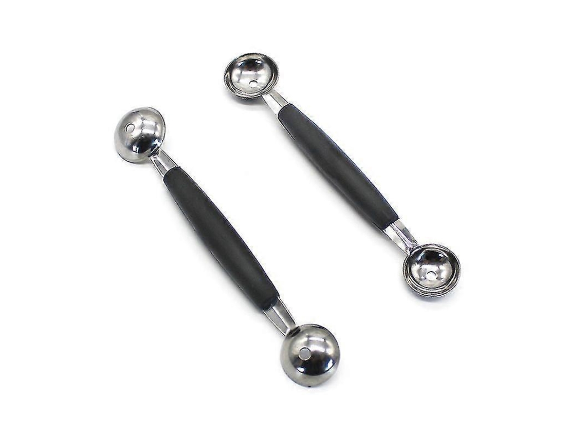 Everley891 Cortador de bolas semiesféricas para frutas y verduras (2 piezas, negro)