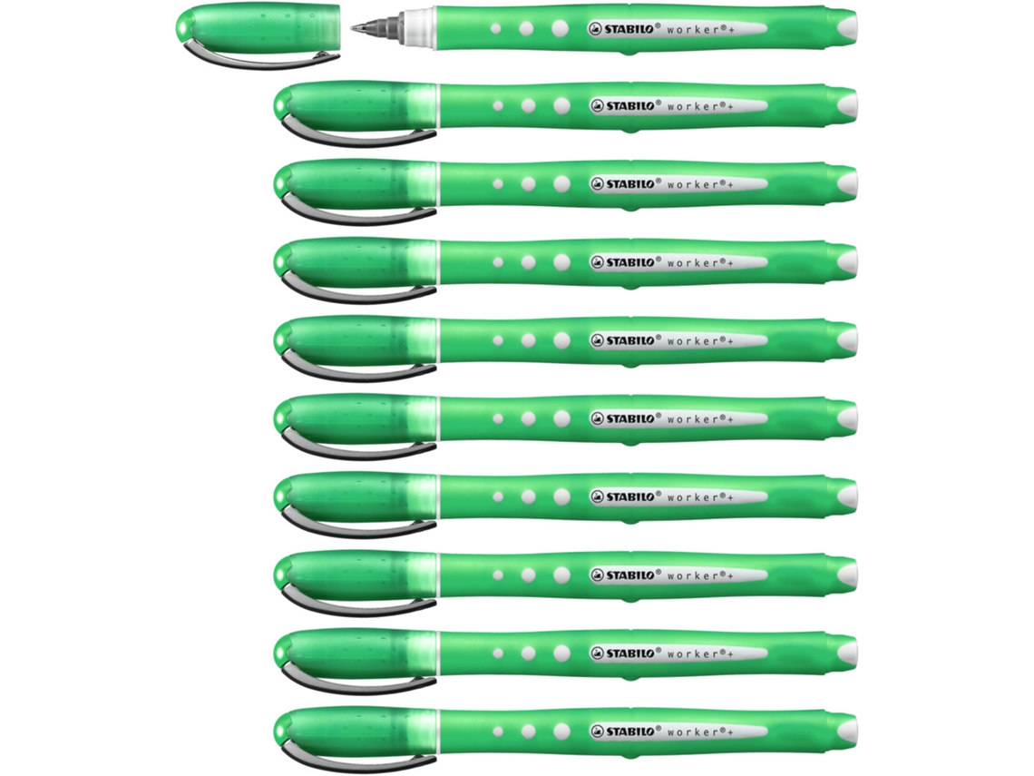 STABILO Worker Colorful Bolígrafo Cilíndrico Verde 10 Piezas