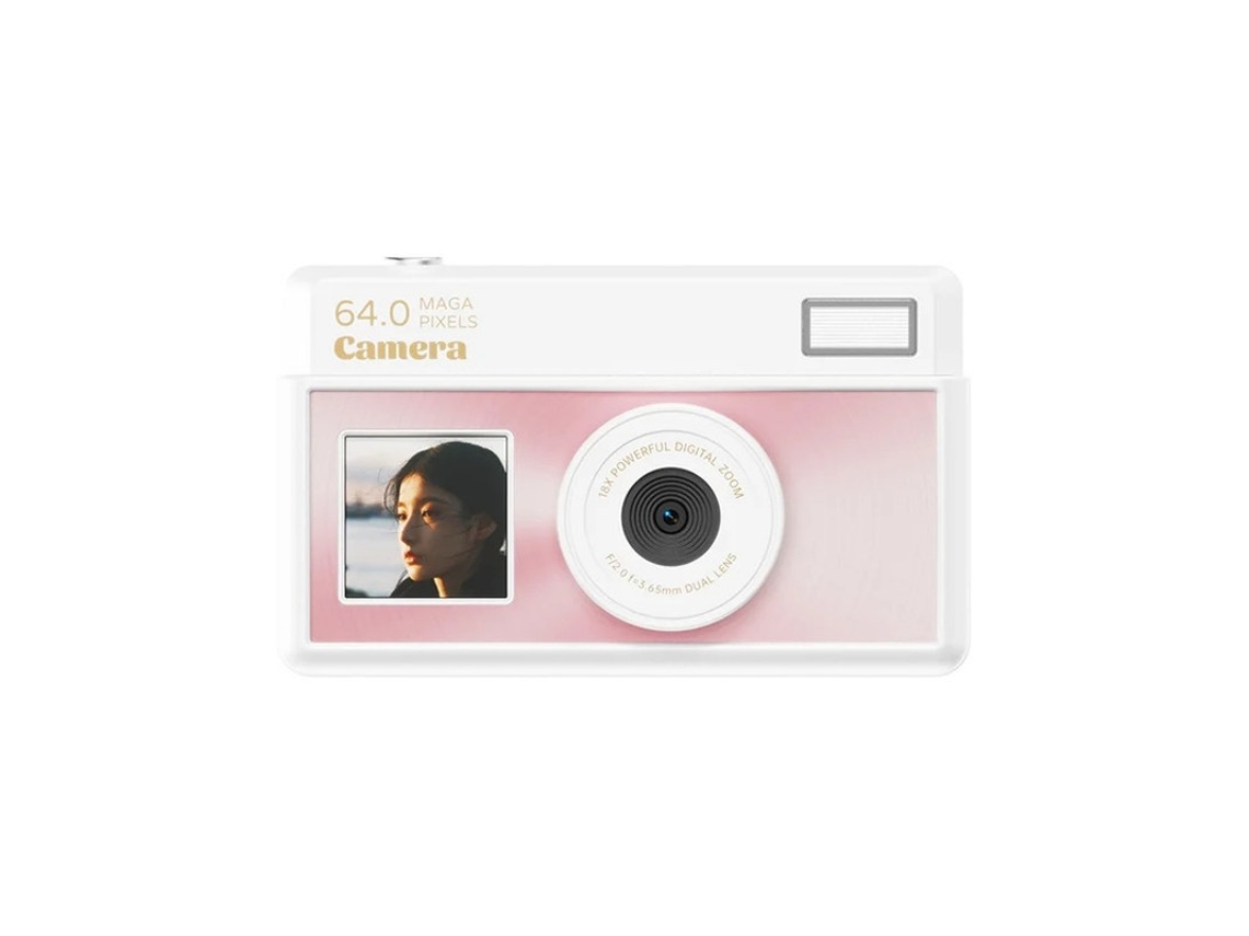 Cámara digital Yizhood 4K HD con zoom de 18x y pantalla de 2,8 pulgadas (rosa)