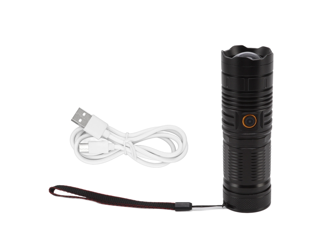 Linterna Led Recargable Por Usb, Superbrillante, Con Carcasa De Aleación Aluminio, Zoom Largo Alcanc