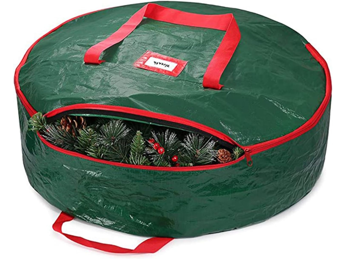 Bolsas De Almacenamiento De Coronas De 29 Pulgadas Cajas De Coronas Bolsa De Almacenamiento De Coronas Navideñas Con Cremallera CHRUI Verde