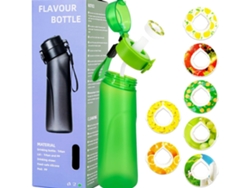 Botella De Agua Air Con 7 Cápsulas De Sabores 750ml Con Pajita Para Gimnasio Al Aire Libre Verde Verde Siurn