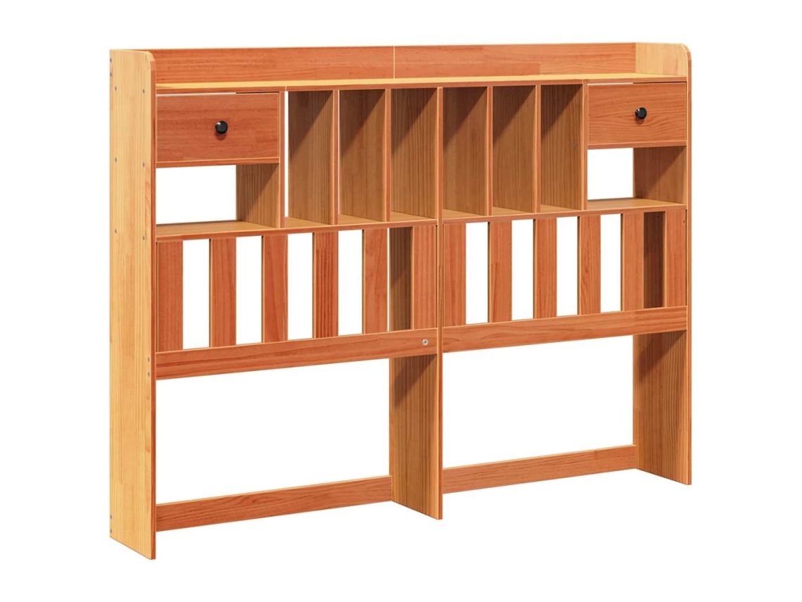 Maison Exclusive - Cabecero De Cama Almacenaje Madera Maciza Pino Marrón 140 Cm