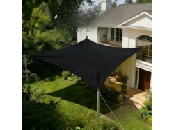 Sombrilla Rectangular De Tela Oxford Estilo Vela, 3x5 M, Negra, Digitallab