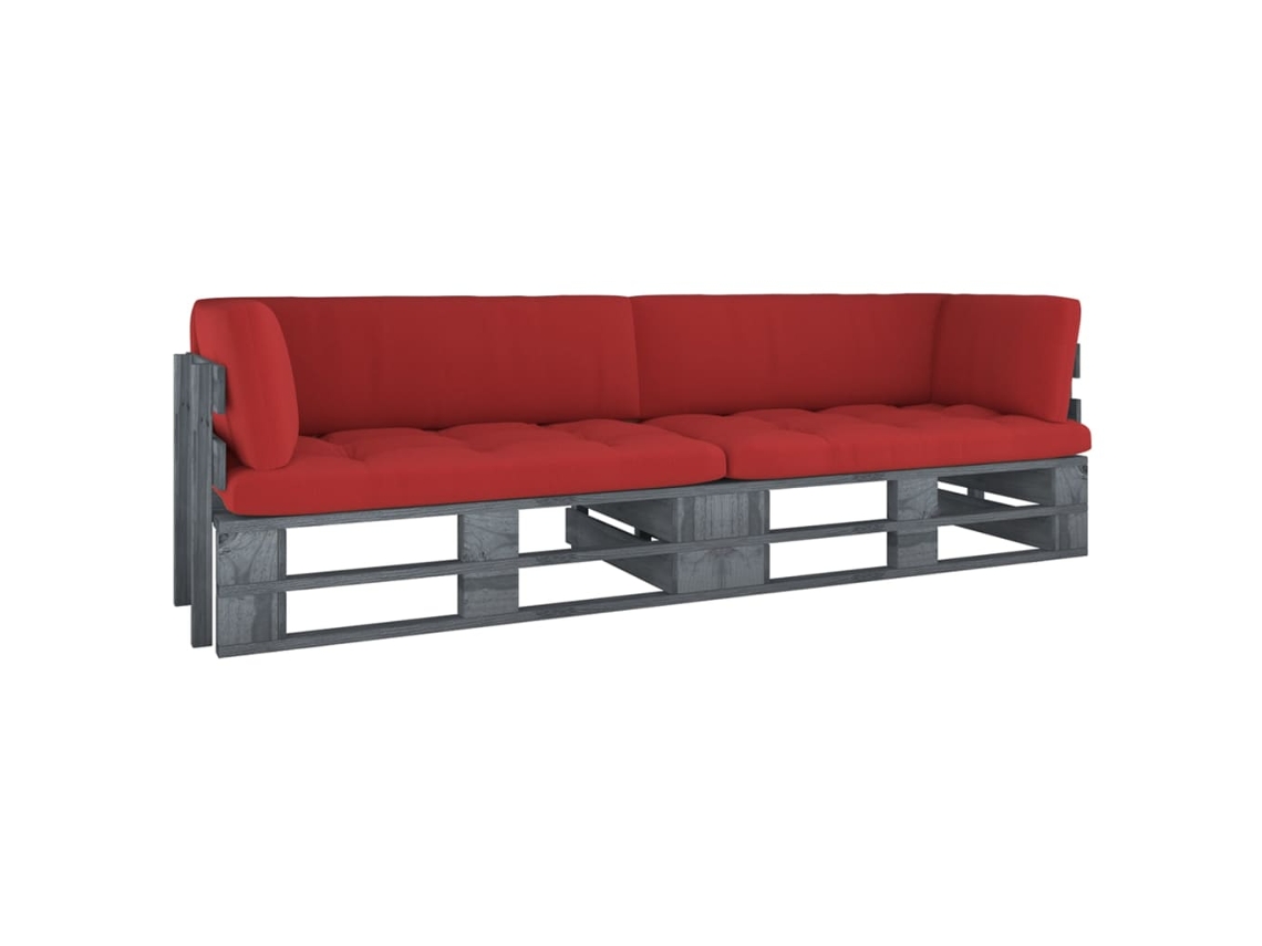 Sofá de jardín VIDAXL Gris Madera (110x65x55 cm)