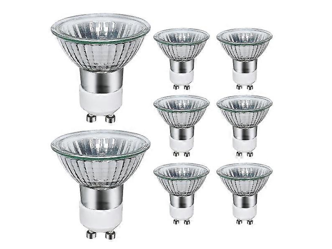 Omni-pack De 8 Lámparas Halógenas Gu10 35w 220v 2800k Luz Cálida Focos Halógenos Regulables 700 Lúmenes 42° Ángulo Azul Marino